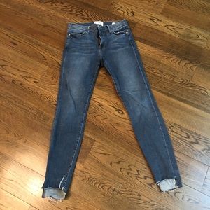 Frame High Skinny Step Hem Jeans